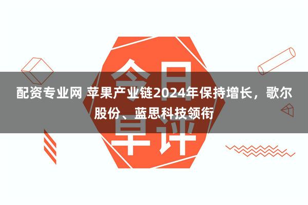 配资专业网 苹果产业链2024年保持增长，歌尔股份、蓝思科技领衔