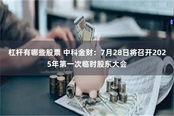 杠杆有哪些股票 中科金财：7月28日将召开2025年第一次临时股东大会