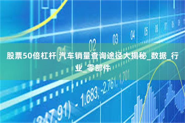 股票50倍杠杆 汽车销量查询途径大揭秘_数据_行业_零部件