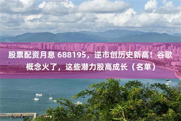 股票配资月息 688195，逆市创历史新高！谷歌概念火了，这些潜力股高成长（名单）