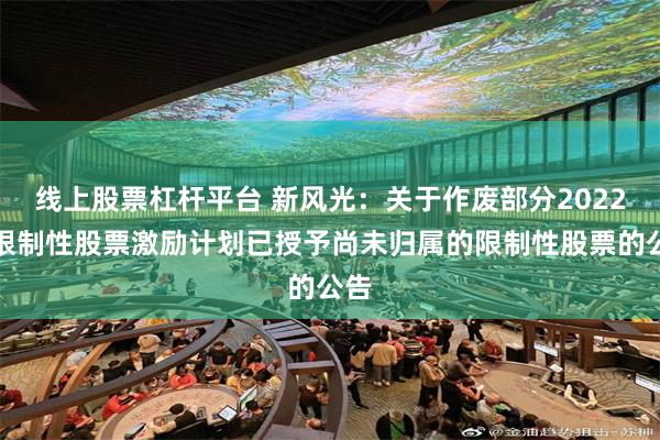 线上股票杠杆平台 新风光：关于作废部分2022年限制性股票激励计划已授予尚未归属的限制性股票的公告