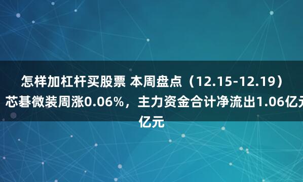 怎样加杠杆买股票 本周盘点（12.15-12.19）：芯碁微装周涨0.06%，主力资金合计净流出1.06亿元